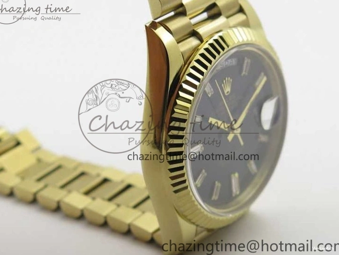 BP Black on Dial A2836 YG YG New 904 Crystal Bracelet President Dial Version 40mm Markers T 228239 Day-Date 1227